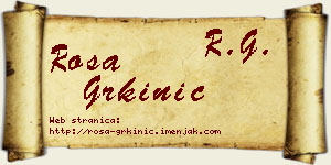 Rosa Grkinić vizit kartica